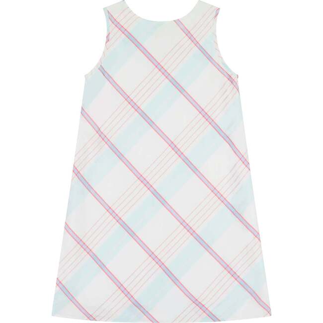 Plaid Classic Sleeveless Contrast Neck Patch Tunic, Multicolors - Dresses - 3
