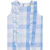 Gingham Ruffle Sleeveless Top And Short Set, Ice Water - Mixed Apparel Set - 1 - thumbnail