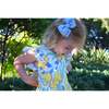 Print Square Neck Ruffle Sleeve Pinny Dress, Lemon - Dresses - 4