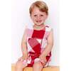 Plaid Sleeveless Buttoned Shoulder Jon Jon, Red Buffalo - Rompers - 2