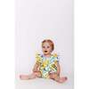 Print Scoop Neck Ruffle Sleeve Bubble, Lemon - Onesies - 2