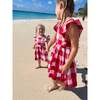 Plaid Square Neck Ruffle Sleeve Pinny Dress, Red Buffalo - Dresses - 2