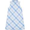 Women's Kate Gingham Collared V-Neck Sleeveless Short Tunic, Ice Water - Dresses - 2