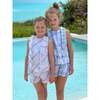 Plaid Ruffle Sleeveless Top And Short Set, Multicolors - Mixed Apparel Set - 2