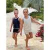 Terry 2-Piece Top And Short Set, Navy Solid - Mixed Apparel Set - 2