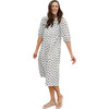 Women's Harris Full Button-Down Dress, Navy Small Flower - Dresses - 1 - thumbnail