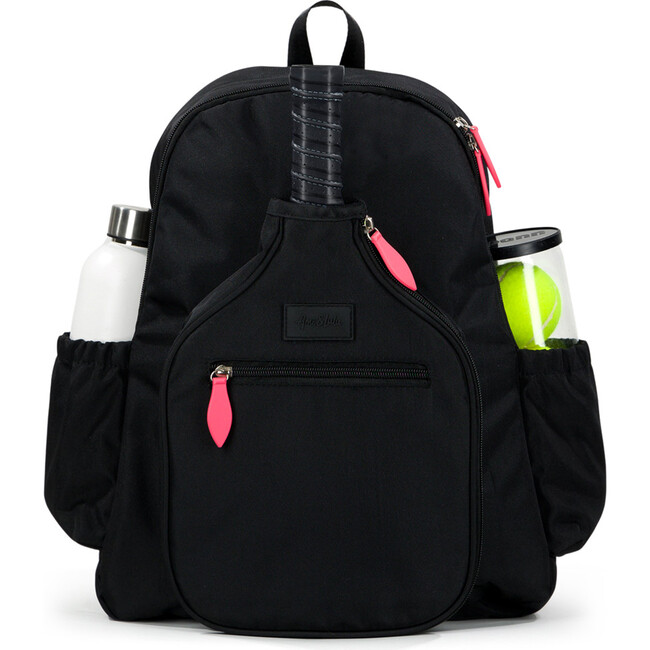 Pickleball Time Backpack, Black - Bags - 1
