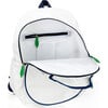 Game On Tennis Backpack, White/Navy/Green - Backpacks - 4