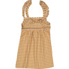 Lara Ruffle Strap Dress, Caramel Gingham - Dresses - 1 - thumbnail
