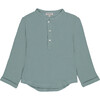 Loris Rolled Cuff Button-Up Shirt, Smoke Blue - Shirts - 1 - thumbnail