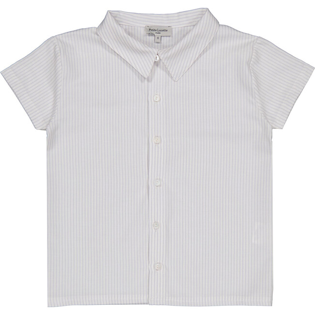 Manu Baby Classic Collar Shirt, Storm Stripes - Shirts - 1