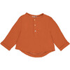 Loris Baby Rolled Cuff Button-Up Shirt, Argile - Shirts - 1 - thumbnail