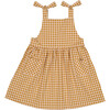 Marcelle Tie Shoulder 2-Front Pocket Dress, Caramel Gingham - Dresses - 1 - thumbnail