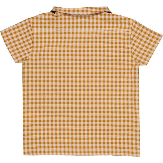 Manu Classic Collar Shirt, Caramel Gingham - Shirts - 3