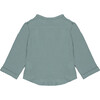 Loris Baby Rolled Cuff Button-Up Shirt, Smoke Blue - Shirts - 3 - thumbnail