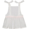 Catherine Tie Shoulder Peplum Top, Neige Plumetis - Blouses - 1 - thumbnail