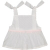 Catherine Baby Tie Shoulder Peplum Top, Neige Plumetis - Blouses - 1 - thumbnail