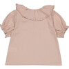Anael Over-Size Ruffled Collar Blouse, Peach Gingham - Blouses - 2
