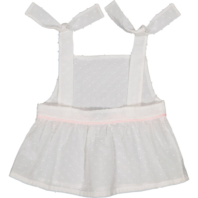 Catherine Baby Tie Shoulder Peplum Top, Neige Plumetis - Blouses - 3