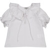 Anael Over-Size Ruffled Collar Blouse, Storm Stripes - Blouses - 3