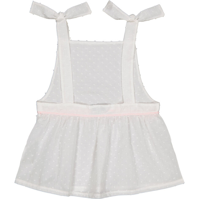 Catherine Tie Shoulder Peplum Top, Neige Plumetis - Blouses - 3