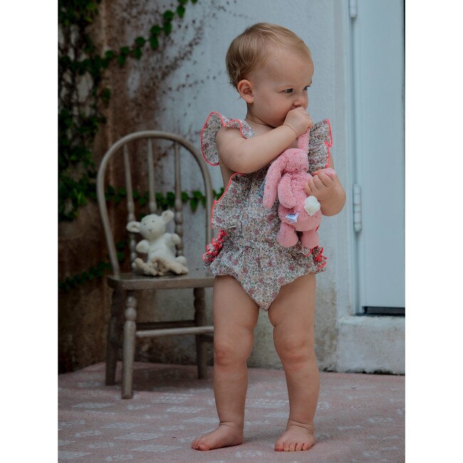 Lili Ruffle Sleeve Cross Back Romper, Dalia Violine - Onesies - 6