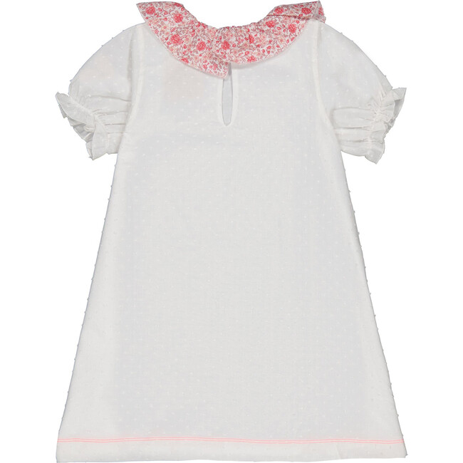 Coco Baby Ruffle Collar Dress, Neige Plumetis - Dresses - 3