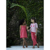 Cecile Short Puff Sleeve Tassel Tie Blouse, Dalia Cerise - Blouses - 2