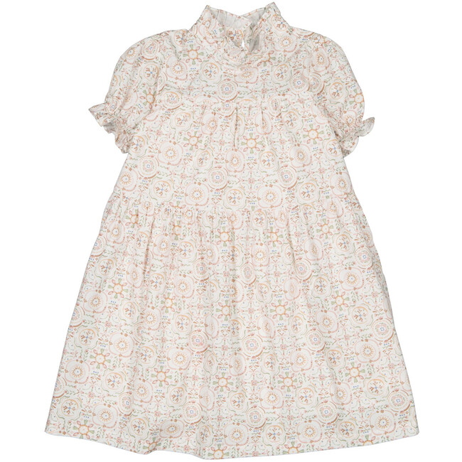 Zoe Ruffle Collar All-Over Floral Print Dress, Lemonade