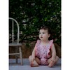 Lili Ruffle Sleeve Cross Back Romper, Dalia Cerise - Onesies - 5