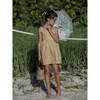 Lara Ruffle Strap Dress, Caramel Gingham - Dresses - 7