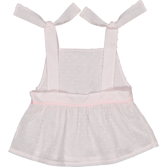 Catherine Baby Tie Shoulder Peplum Top, Chantilly Plumetis - Blouses - 3