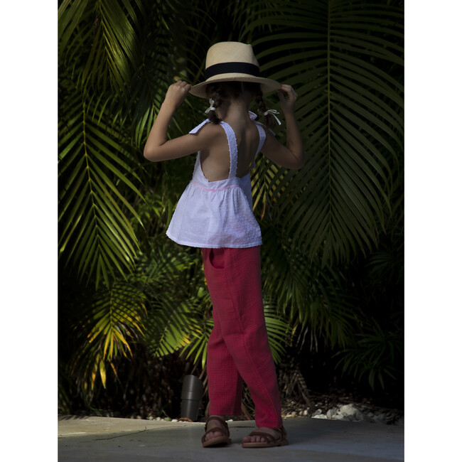 Catherine Tie Shoulder Peplum Top, Chantilly Plumetis - Blouses - 5