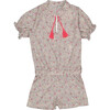 Stephanie Short Puff Sleeve Tassel Tie Jumpsuit, Dalia Violine - Rompers - 1 - thumbnail