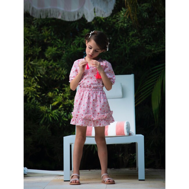 Juju Ruffle Waist And Trim Skirt, Dalia Cerise - Skirts - 9