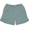 Alain Elastic Waist Organic Shorts, Smoke Blue - Shorts - 1 - thumbnail