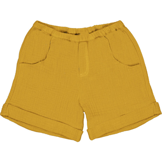 Alain Elastic Waist Organic Shorts, Curry