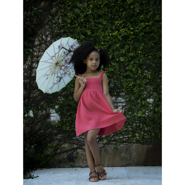 Lara Ruffle Strap Dress, Cerise - Dresses - 9
