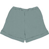 Alain Baby Elastic Waist Organic Shorts, Smoke Blue - Shorts - 3