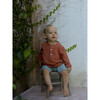 Alain Baby Elastic Waist Organic Shorts, Smoke Blue - Shorts - 4 - thumbnail