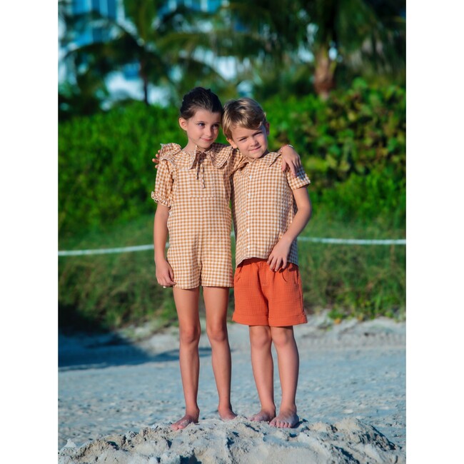 Alain Elastic Waist Organic Shorts, Argile - Shorts - 5