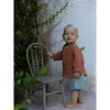 Alain Baby Elastic Waist Organic Shorts, Smoke Blue - Shorts - 5 - thumbnail