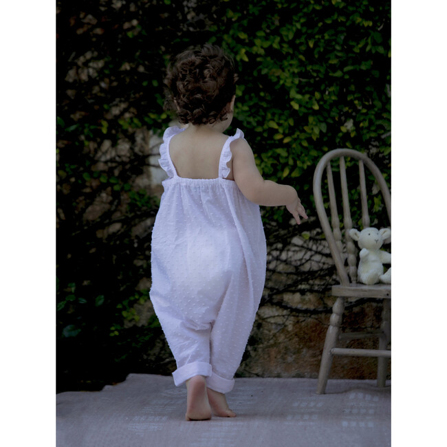 Morgane Ruffle Strap Jumpsuit, Chantilly Plumetis - Rompers - 3