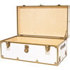 Embossed Vinyl Trunk Large, White With Antique Brass Trim - Storage - 2