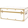 Embossed Vinyl Trunk Large, White With Antique Brass Trim - Storage - 5