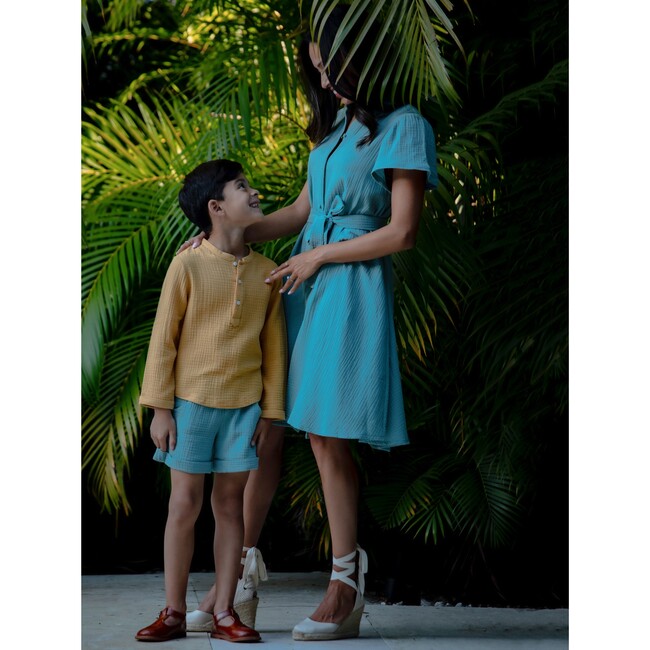 Women's Magali Retro Flattering Cut Dress, Smoke Blue - Dresses - 3