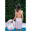 Women's Lara Ruffle Strap Open-Back Dress, Peach Gingham - Dresses - 3