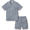 Classic Short Set, Navy Gingham with Lobster - Pajamas - 1 - thumbnail