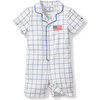 Romper, Nantucket Tattersall with American Flag - Rompers - 1 - thumbnail