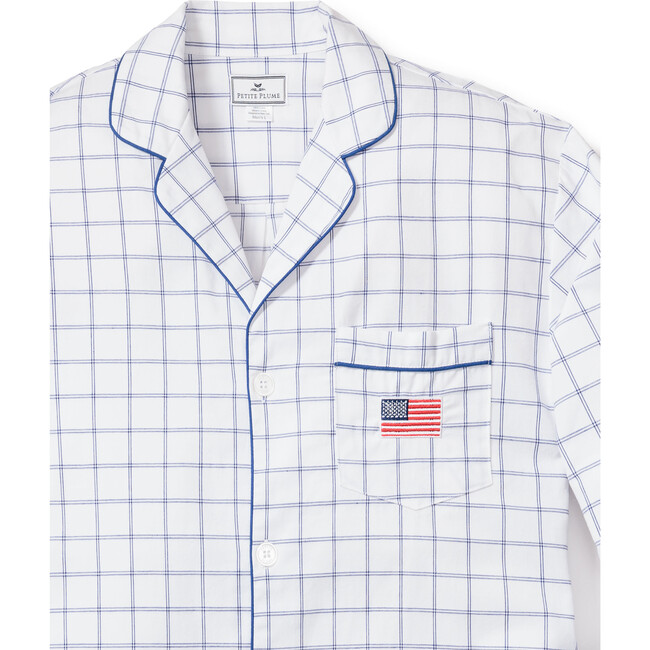 Men's Pajama Set, Nantucket Tattersall with American Flag - Pajamas - 2